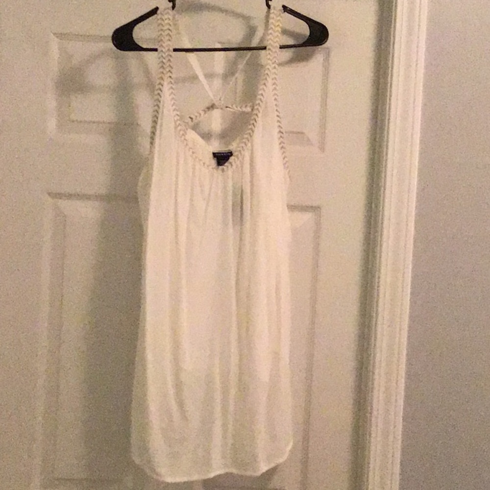 White toga style tank